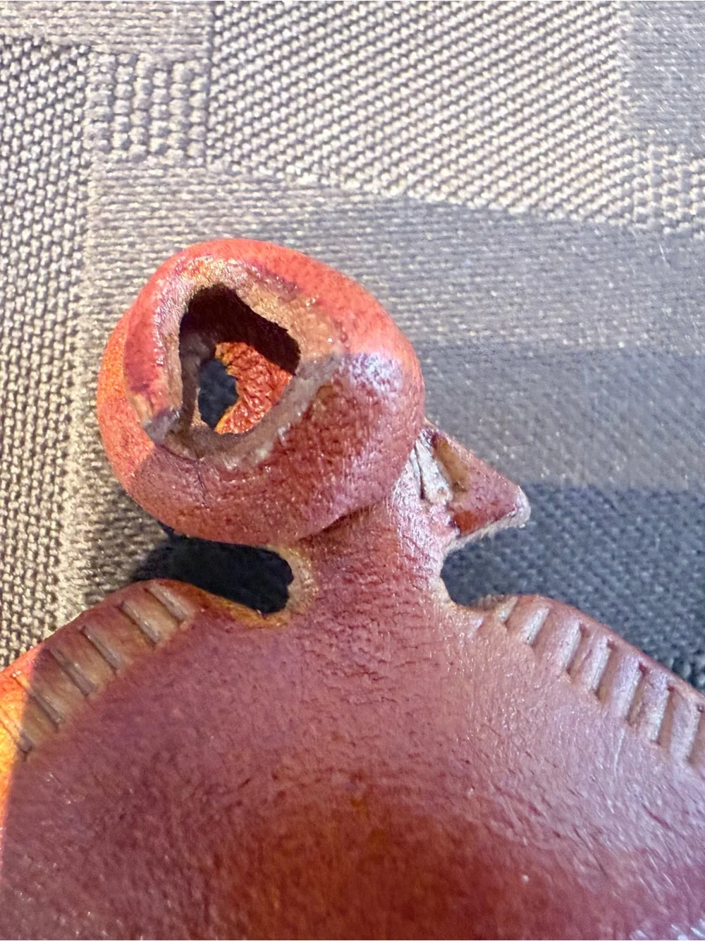 Handmade Leather Manta Ray Keychain, Hand-Painted